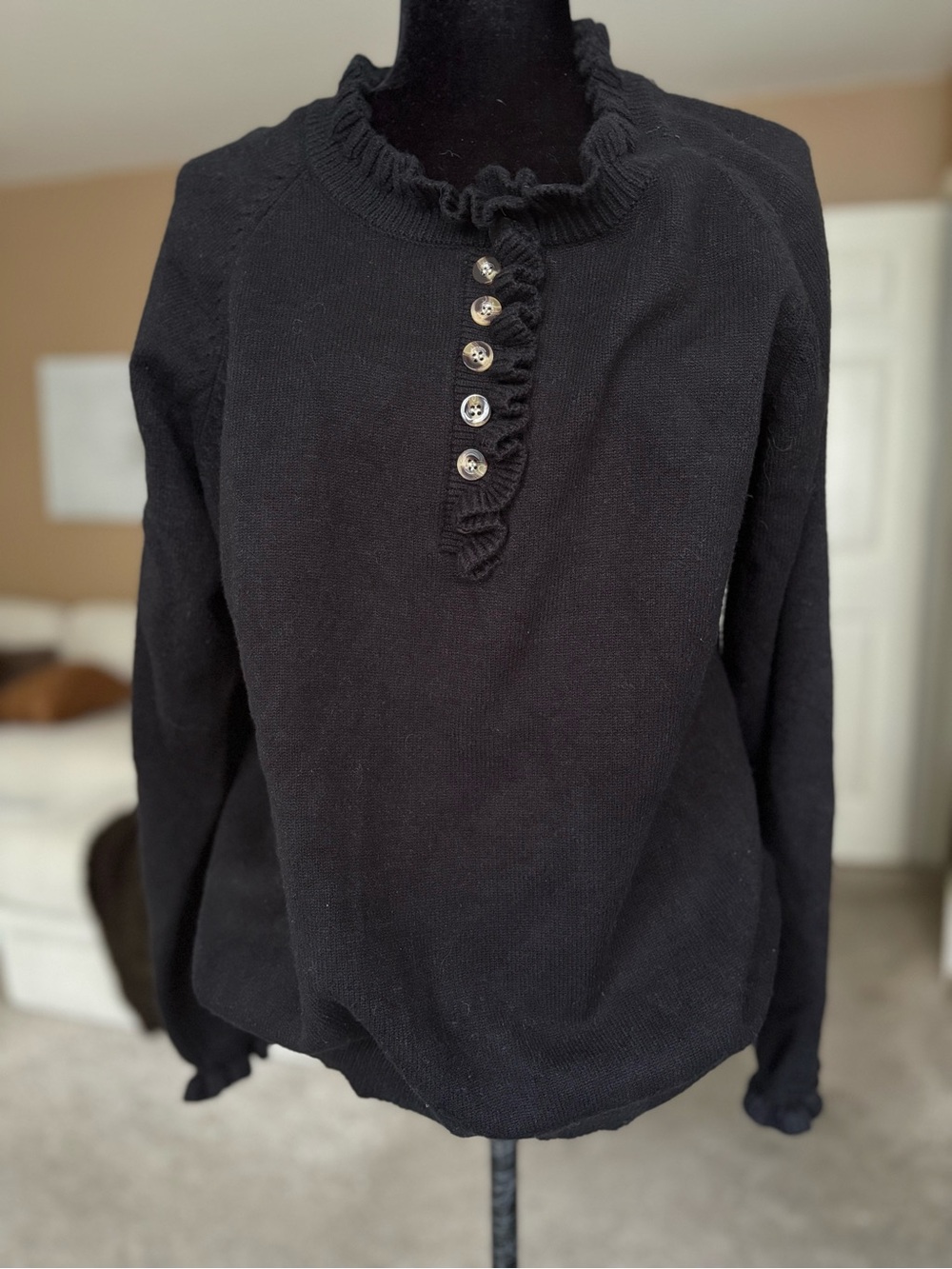 BTFBM Black Ruffle Sweater size XL